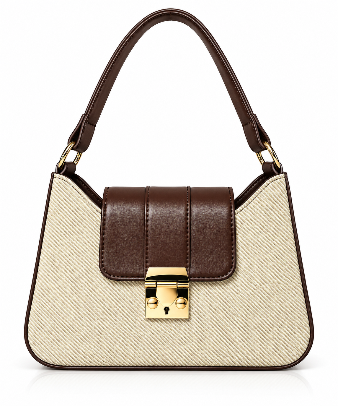 Luxury Lock-Closure Underarm Handbag
