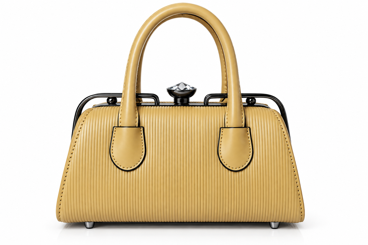 BAN MEI Structured Frame Top-Handle Bag