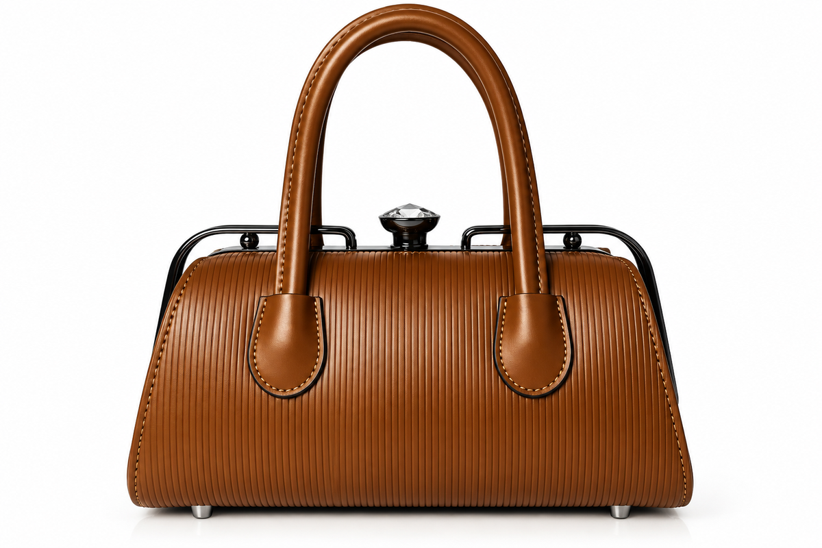 BAN MEI Structured Frame Top-Handle Bag