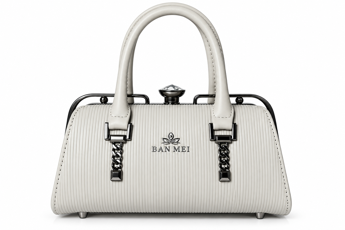BAN MEI Structured Frame Top-Handle Bag