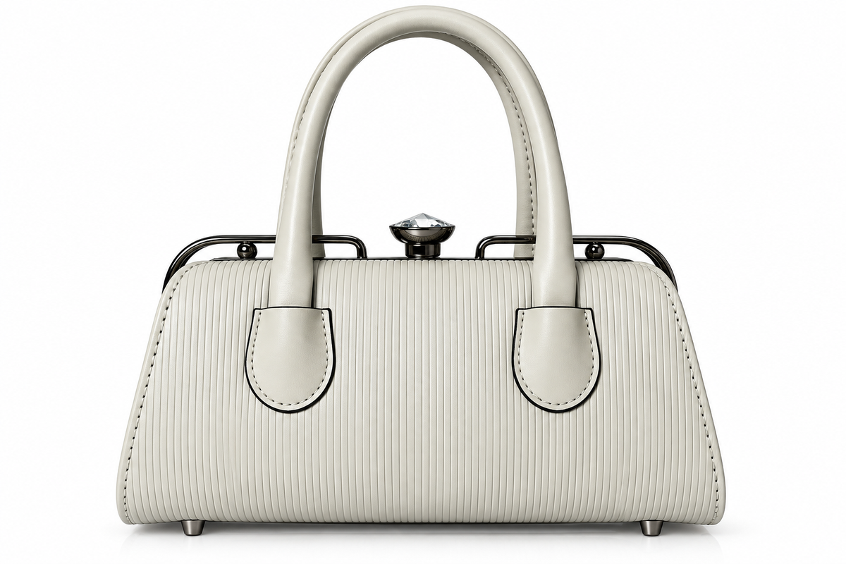 BAN MEI Structured Frame Top-Handle Bag