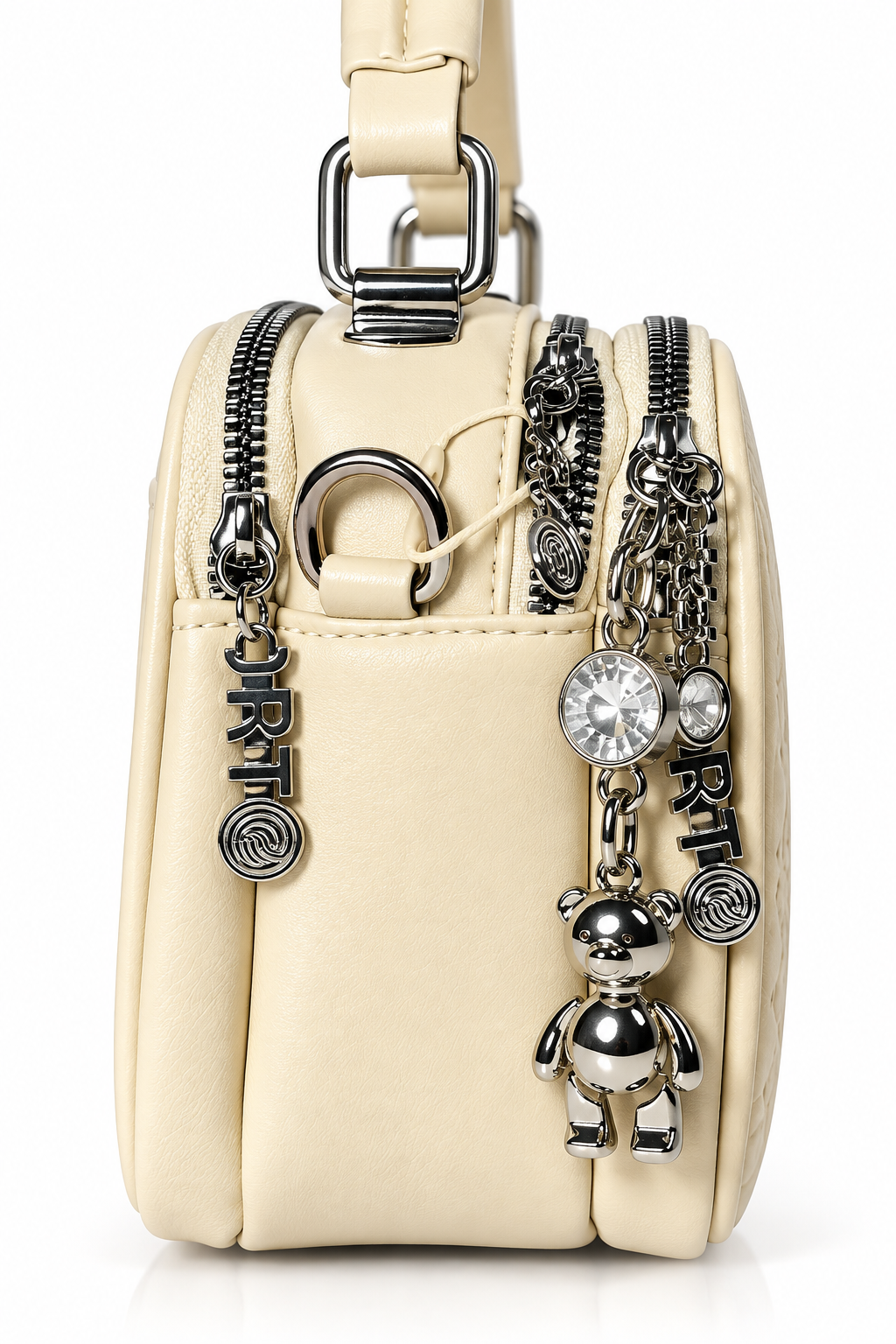 Trendy Double-Zip Cosmetic and Shoulder Bag