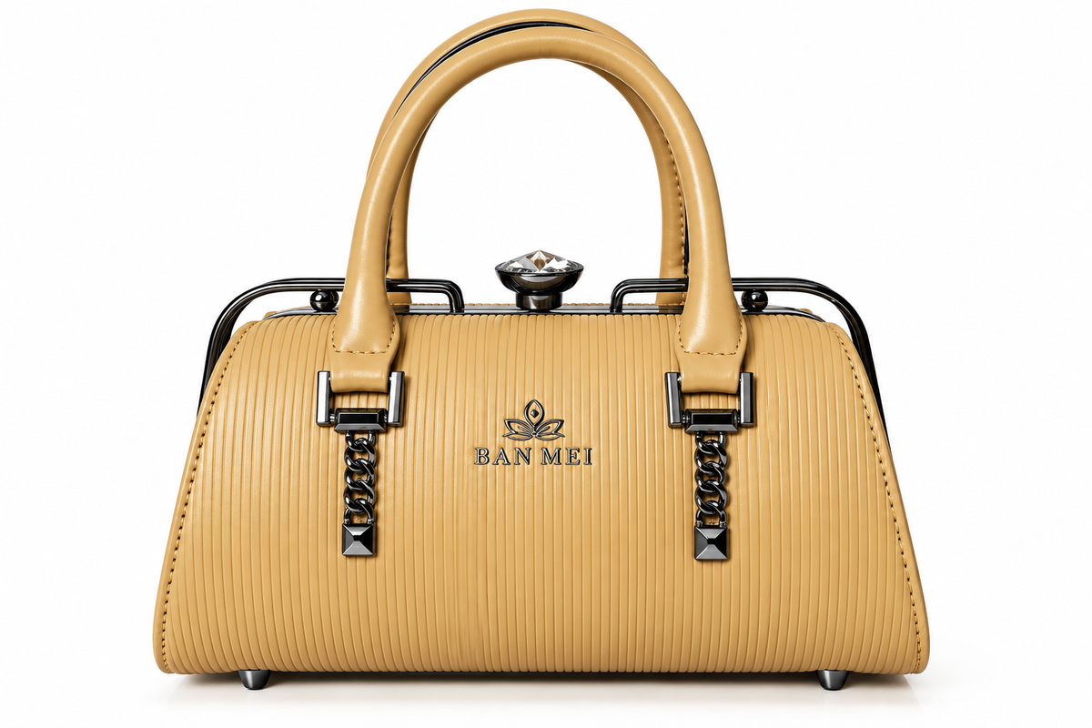 BAN MEI Structured Frame Top-Handle Bag