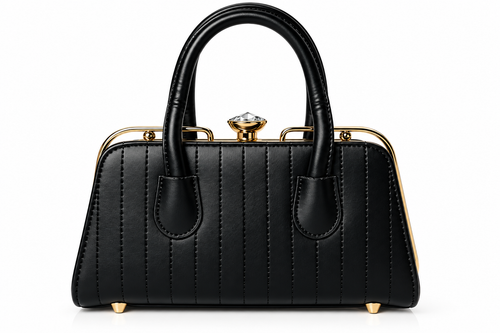 BAN MEI Quilted Frame Top-Handle Handbag