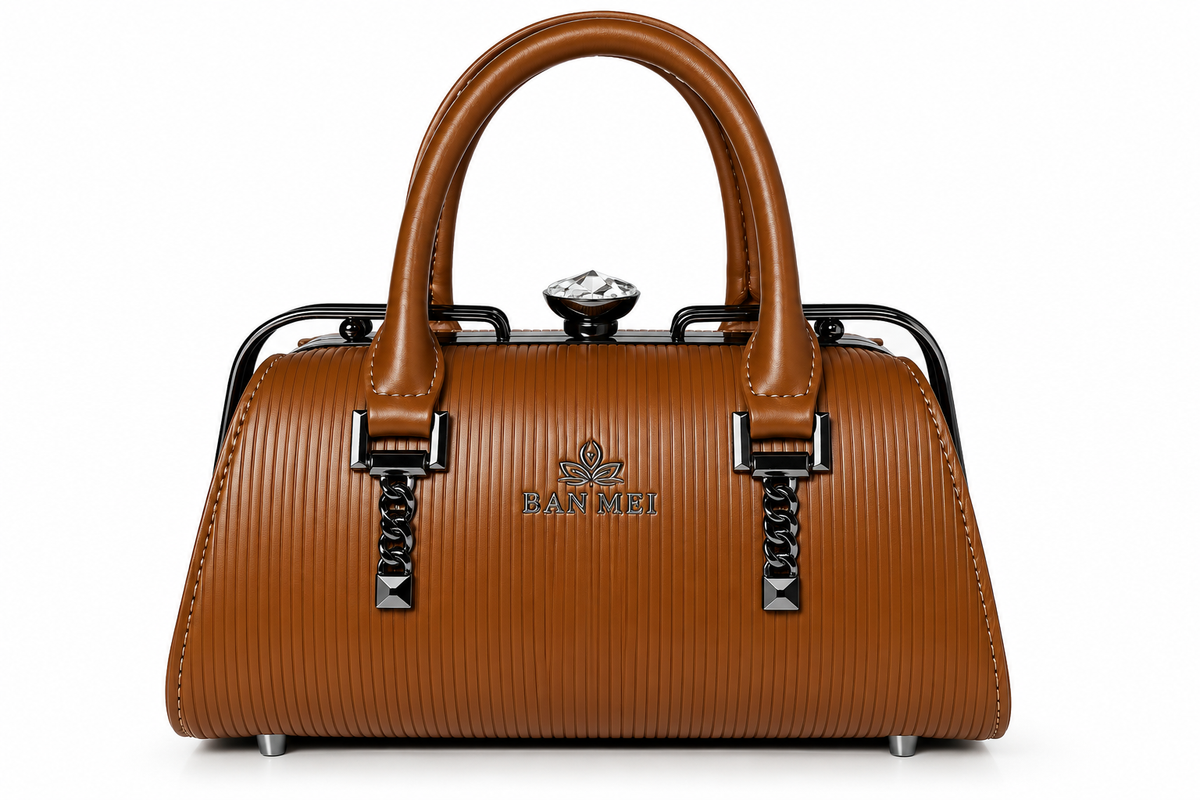 BAN MEI Structured Frame Top-Handle Bag