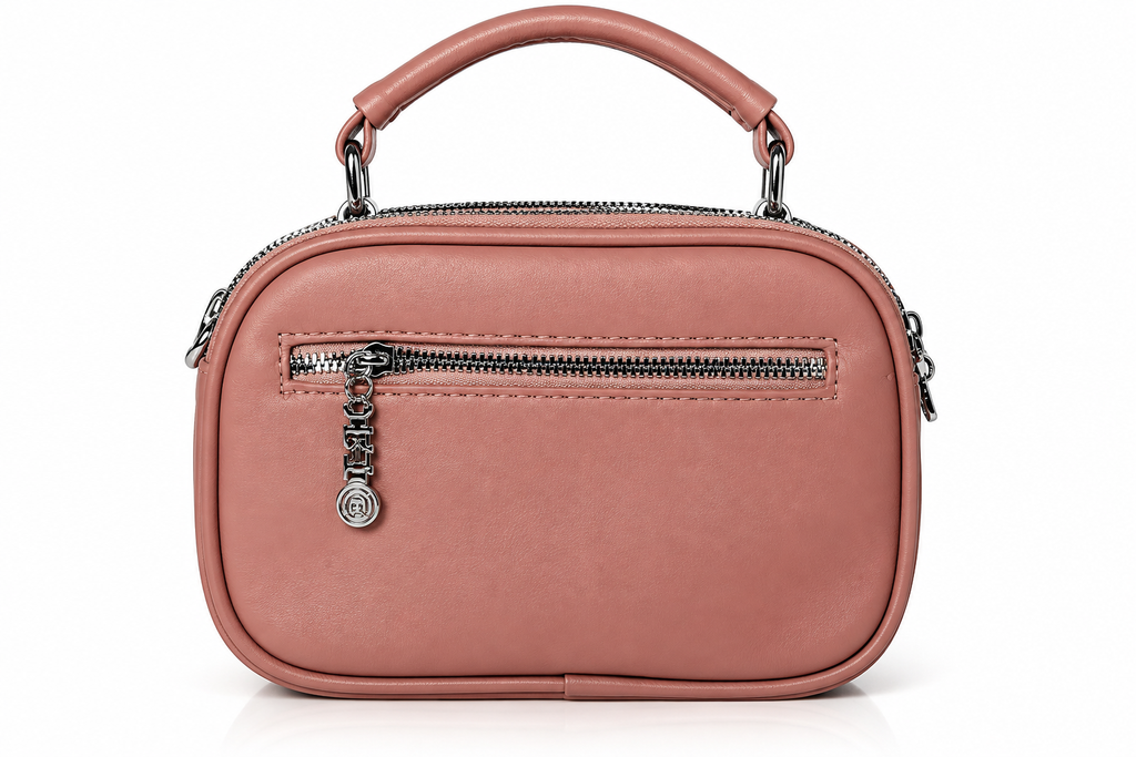 Trendy Double-Zip Cosmetic and Shoulder Bag