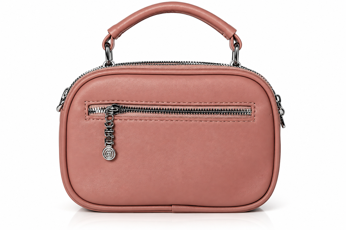 Trendy Double-Zip Cosmetic and Shoulder Bag
