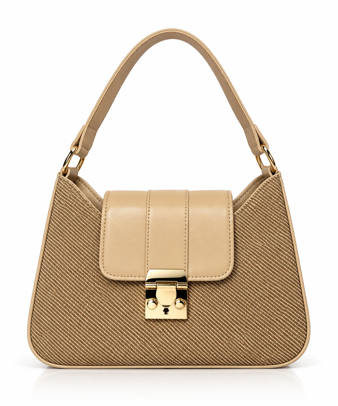 Luxury Lock-Closure Underarm Handbag