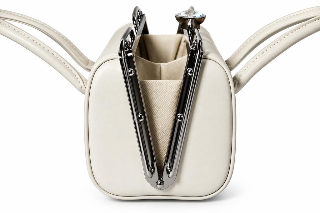 BAN MEI Structured Frame Top-Handle Bag