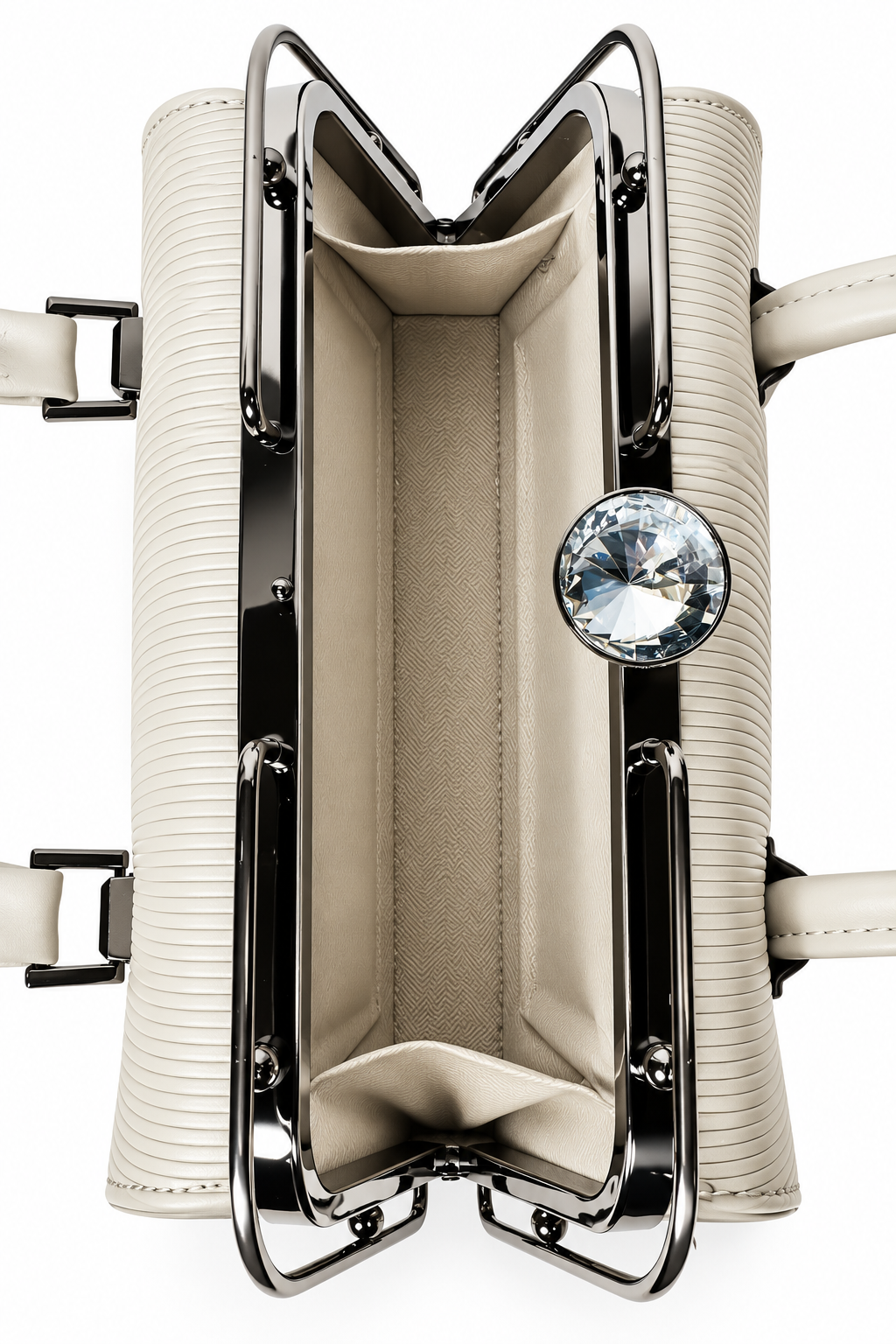 BAN MEI Structured Frame Top-Handle Bag