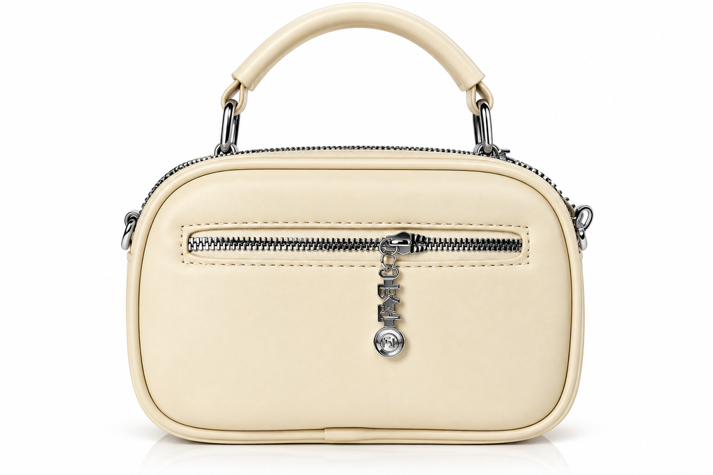 Trendy Double-Zip Cosmetic and Shoulder Bag