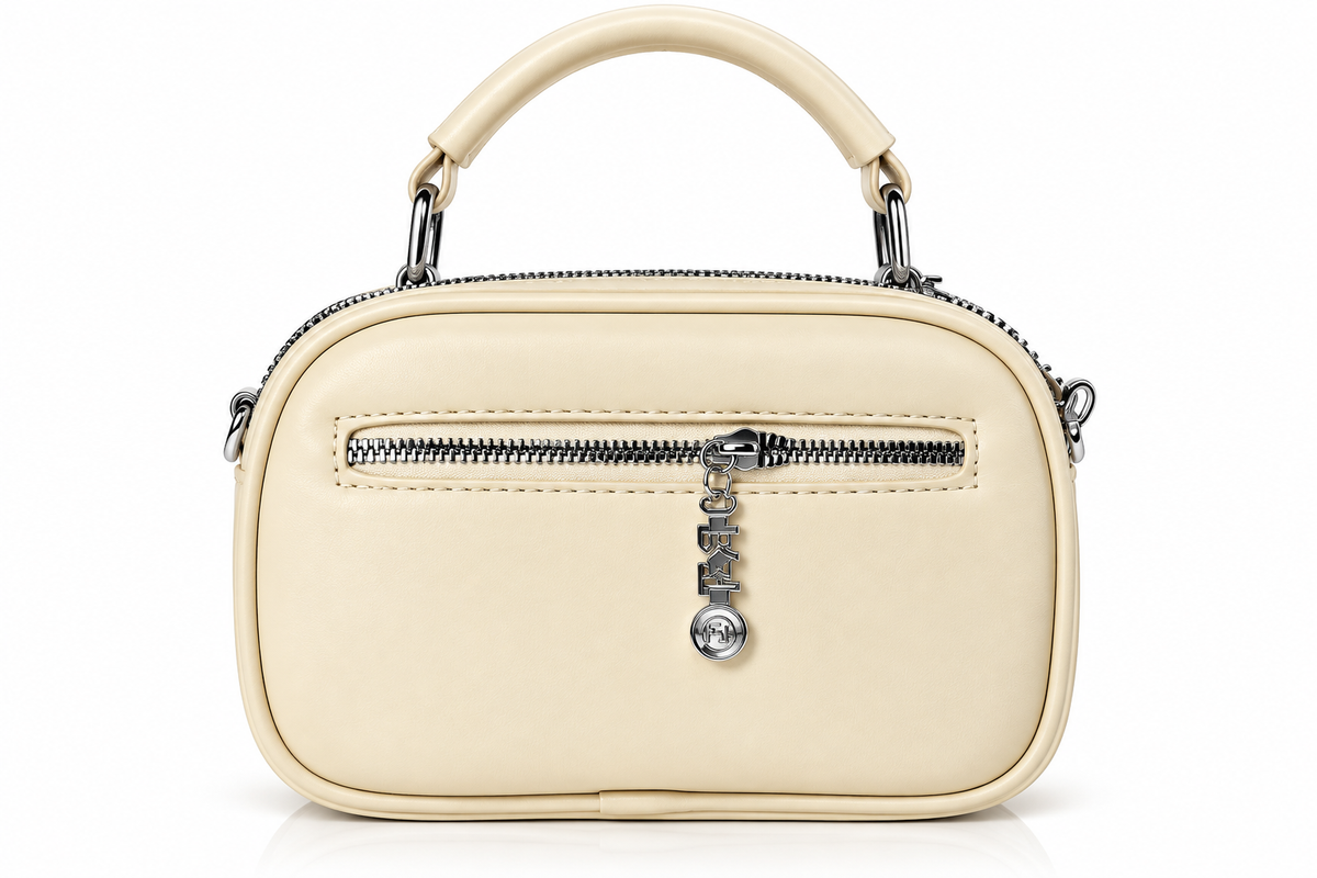 Trendy Double-Zip Cosmetic and Shoulder Bag