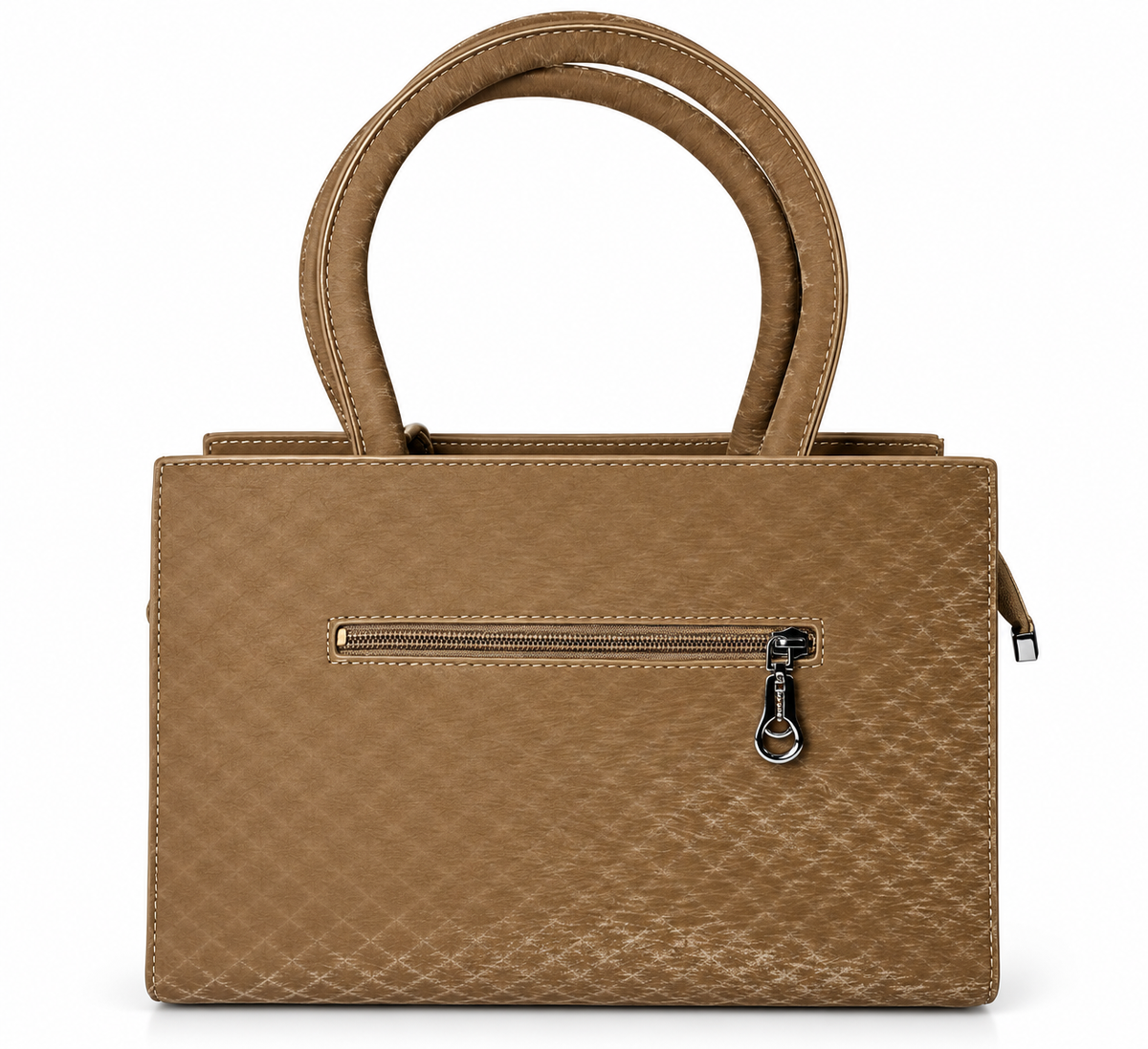 Women’s Elegant Structured Handbag with Flower Charm
