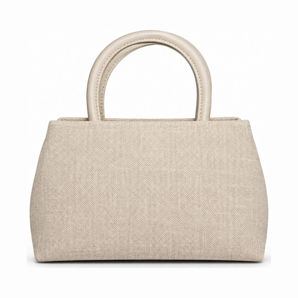 Elegant Crossover Buckle Structured Handbag - Ivory