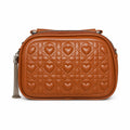 Trendy Double-Zip Cosmetic and Shoulder Bag - Tan