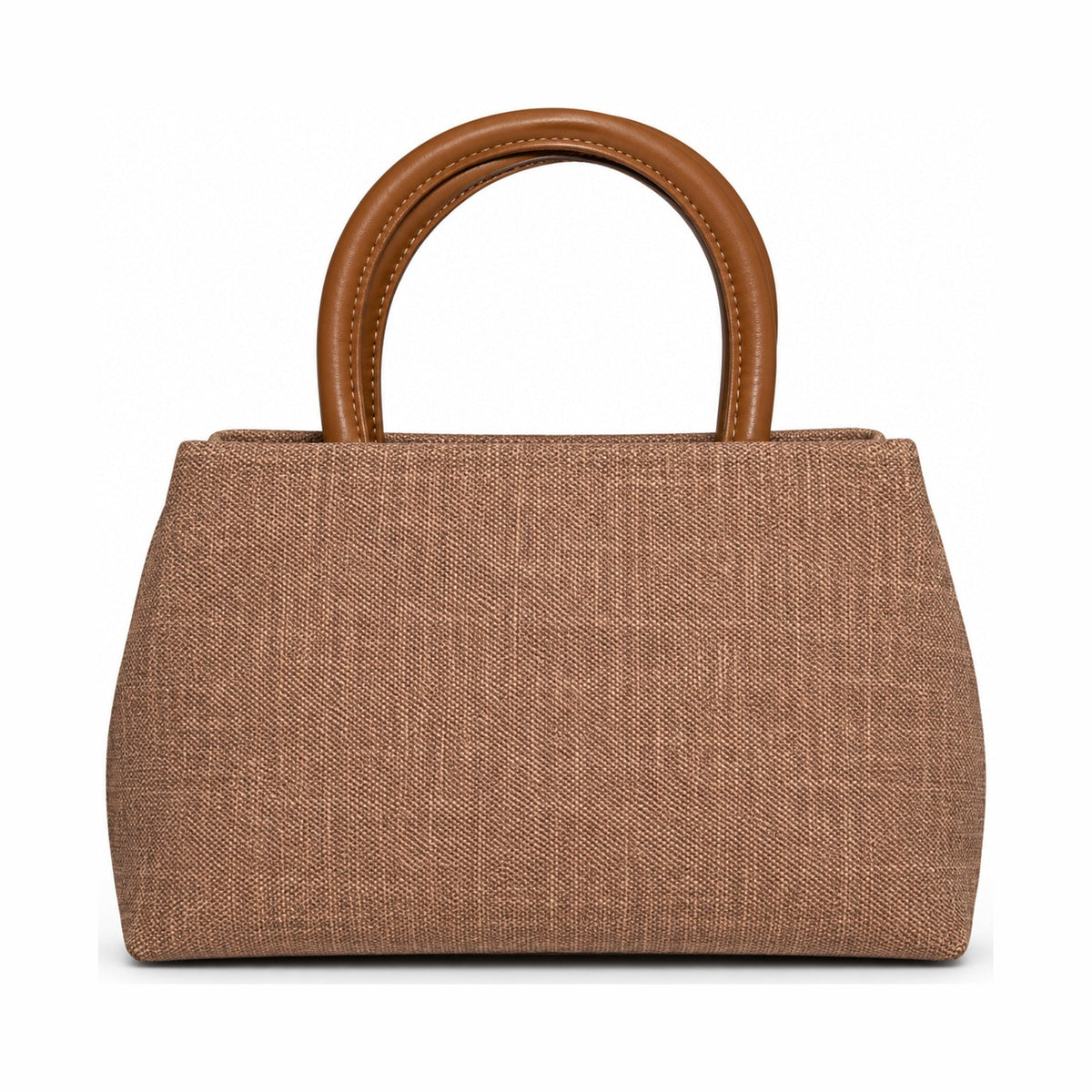 Elegant Crossover Buckle Structured Handbag - Peach