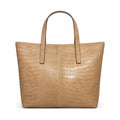 Crocodile Texture Luxury Large Tote Bag - Olive