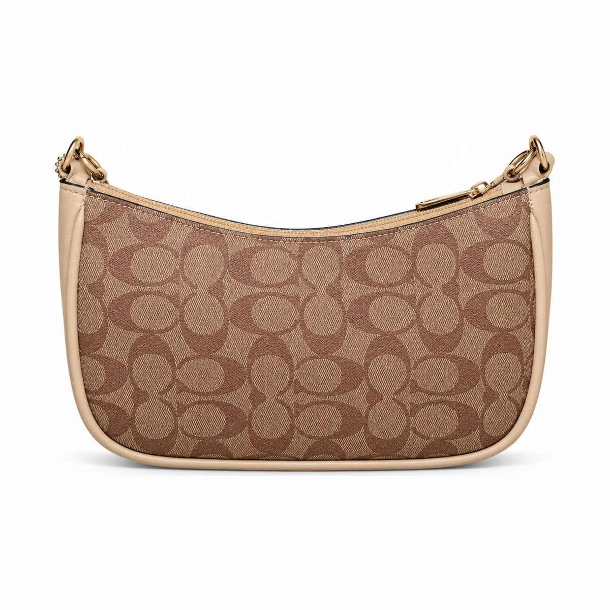 Coach Monogram Elegant Leather Handbag - Light Brown