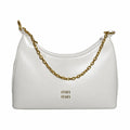 Sleek Crescent Chain Handbag - Ivory