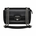 Longyoupin Metal Lock Flap Chain Bag - Black