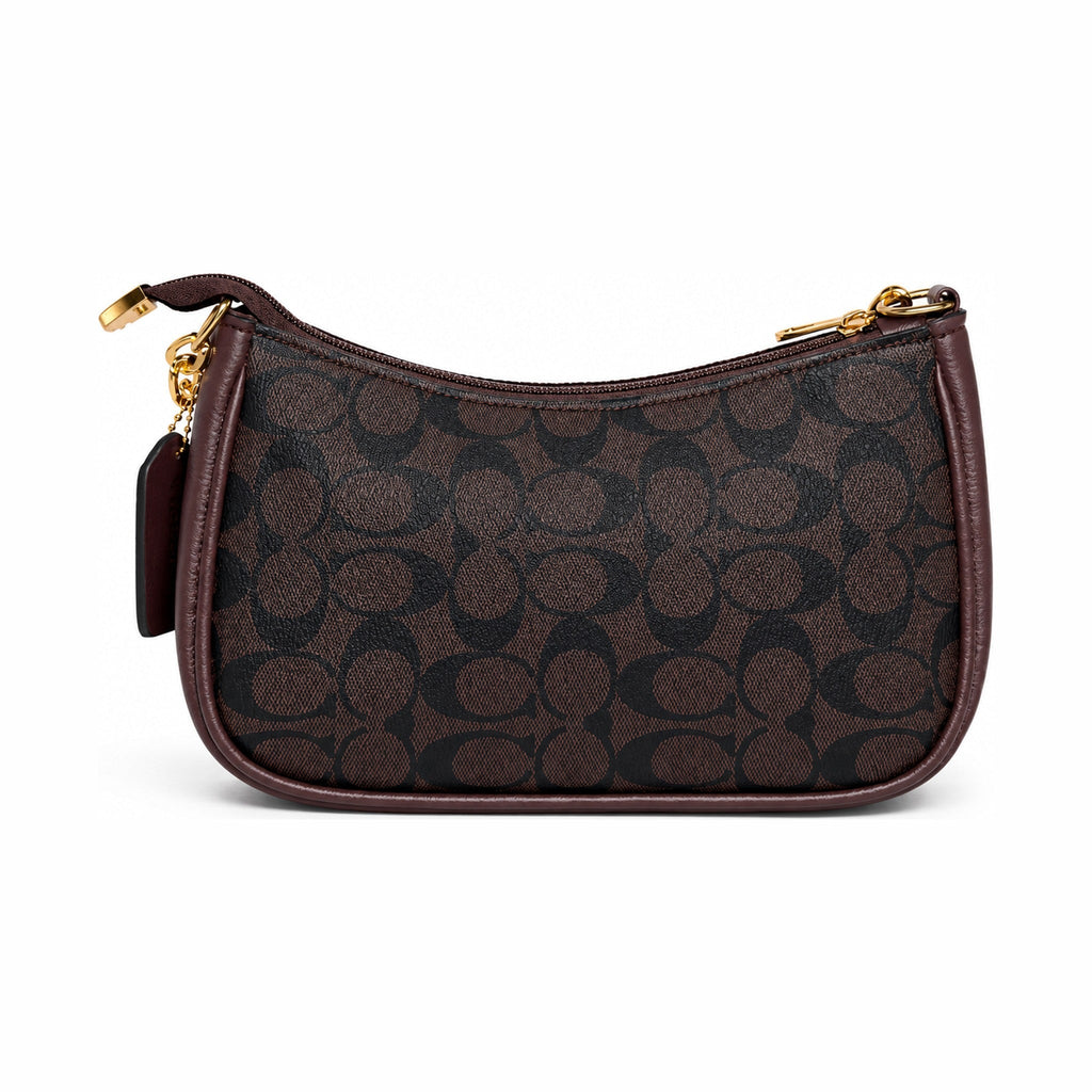 Coach Monogram Elegant Leather Handbag - Brown