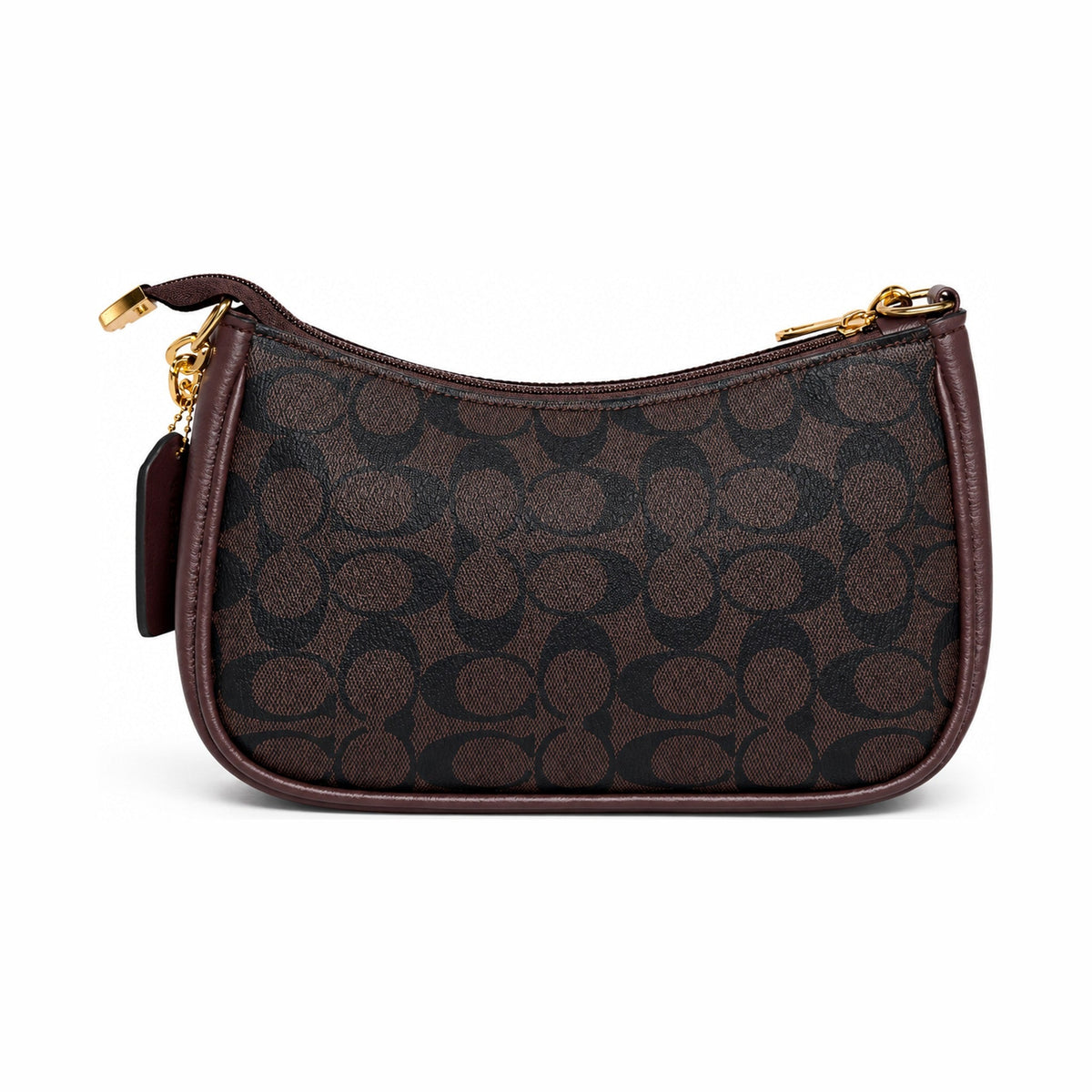 Coach Monogram Elegant Leather Handbag - Brown