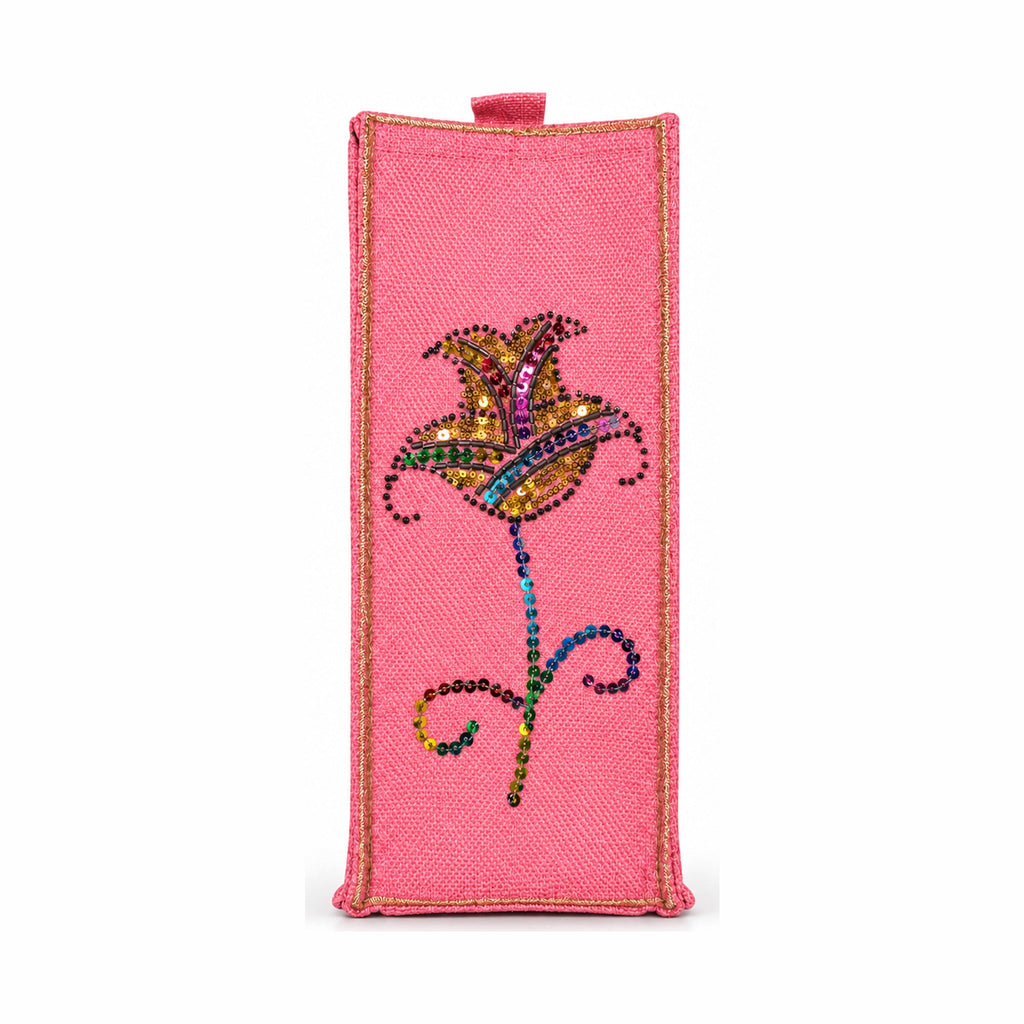 Handcrafted Sequin and Beadwork Designer Handbag - Pink
