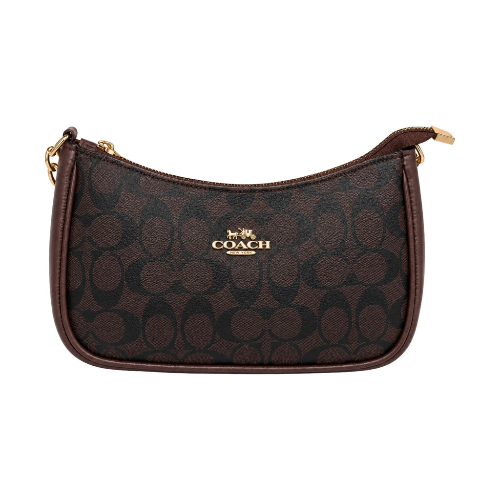 Coach Monogram Elegant Leather Handbag - Brown