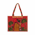 Sookhri Aesthetic Printed Tote Bag - Maroon