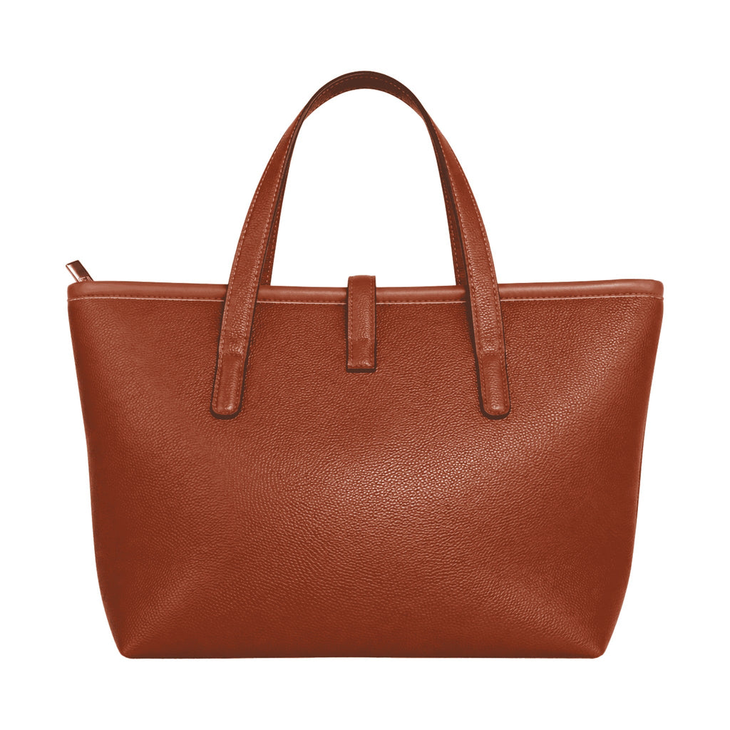 Cognac Brown Classic Tote Handbag